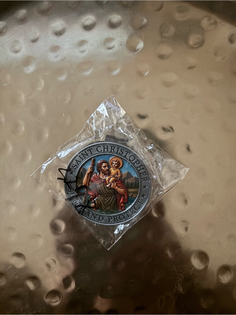 Saint Christopher Round Pocket Clip